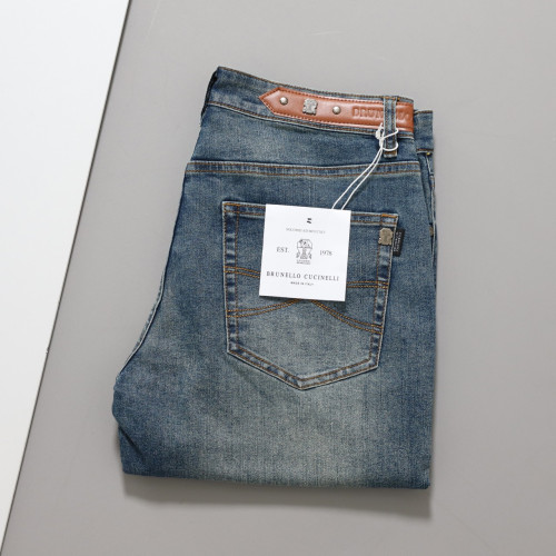 #브루넬로쿠치넬리 [ B*unello Cucinell ] 수입 브라운 레더탭 데님 팬츠 입고💢 #남성하의 #청바지