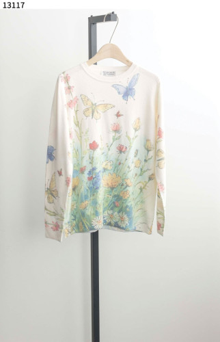 #브루넬로쿠치넬리 [Brunello Cucinelli] 여성 플라워 프린팅 라운드 니트 신상입고💢 #상의 #니트 #13117