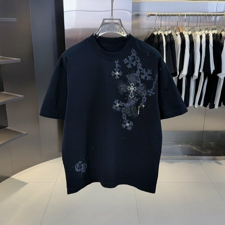 💕 크* 체인 크로스 티셔츠