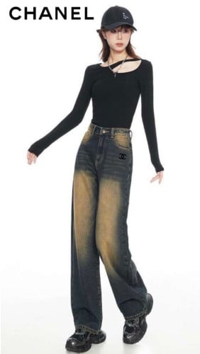 💕 샤* 캣브러시워싱 와이드데님팬츠