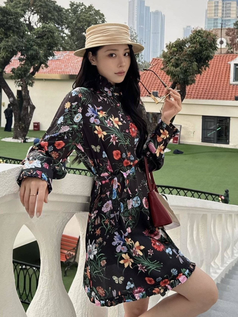 💕 구* 플로라 프린트 실크 원피스