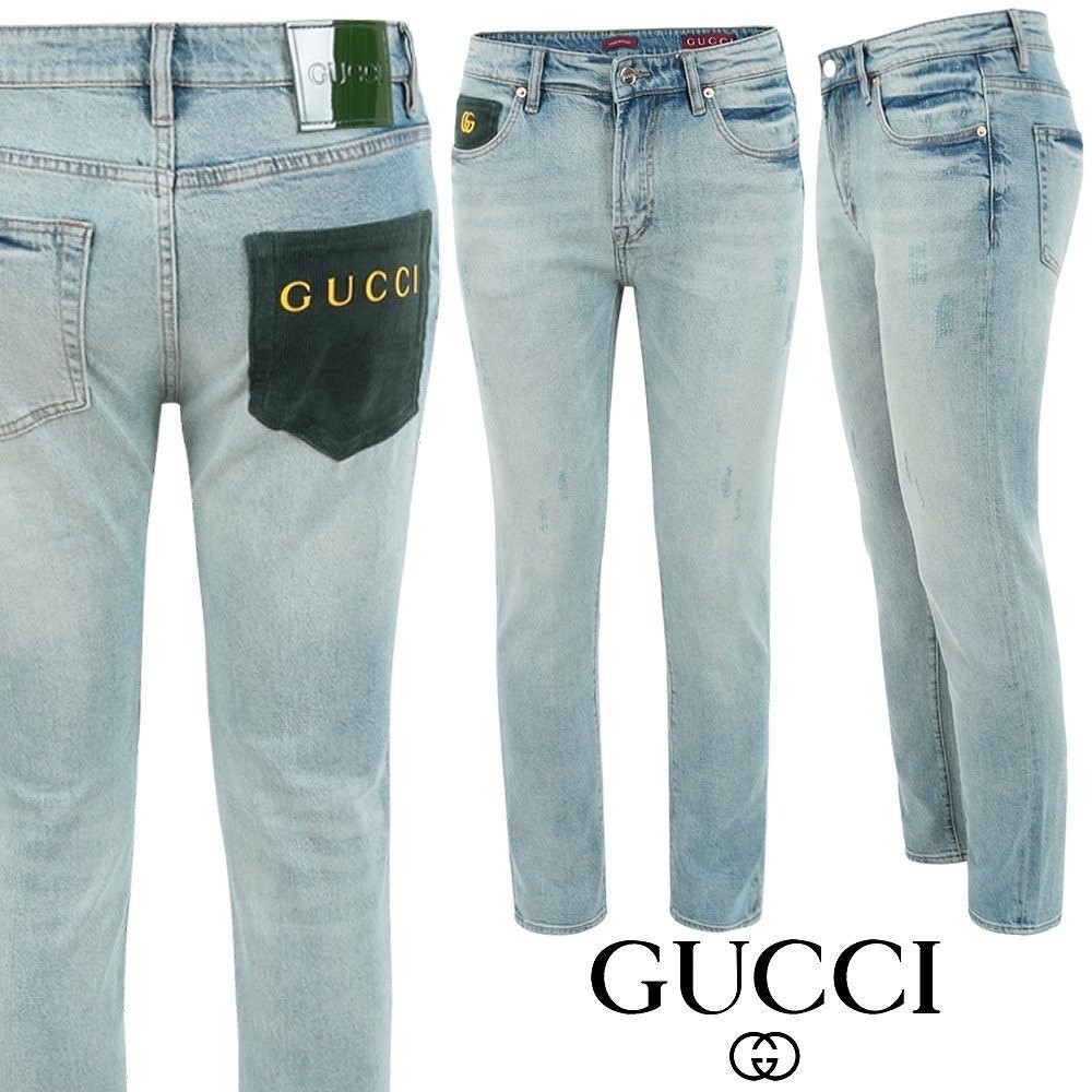 💕 구* 그린 포켓 옐로우 레터링 슬림 일자진