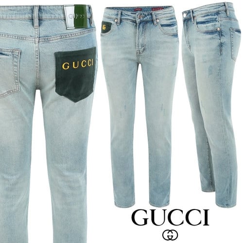 💕 구* 그린 포켓 옐로우 레터링 슬림 일자진