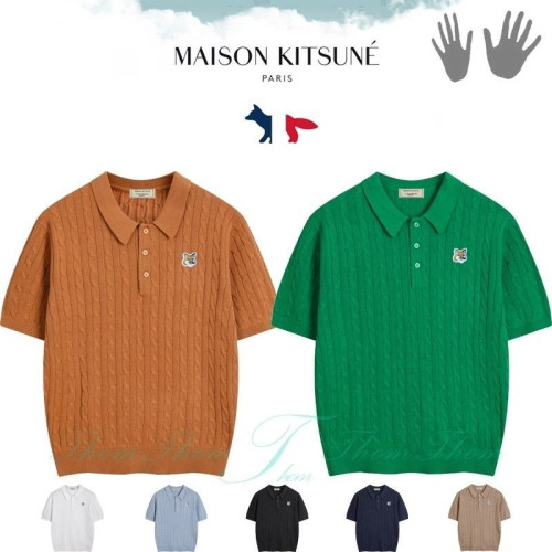 💕 메* 키츠네 꽈베기 카라 반팔 니트