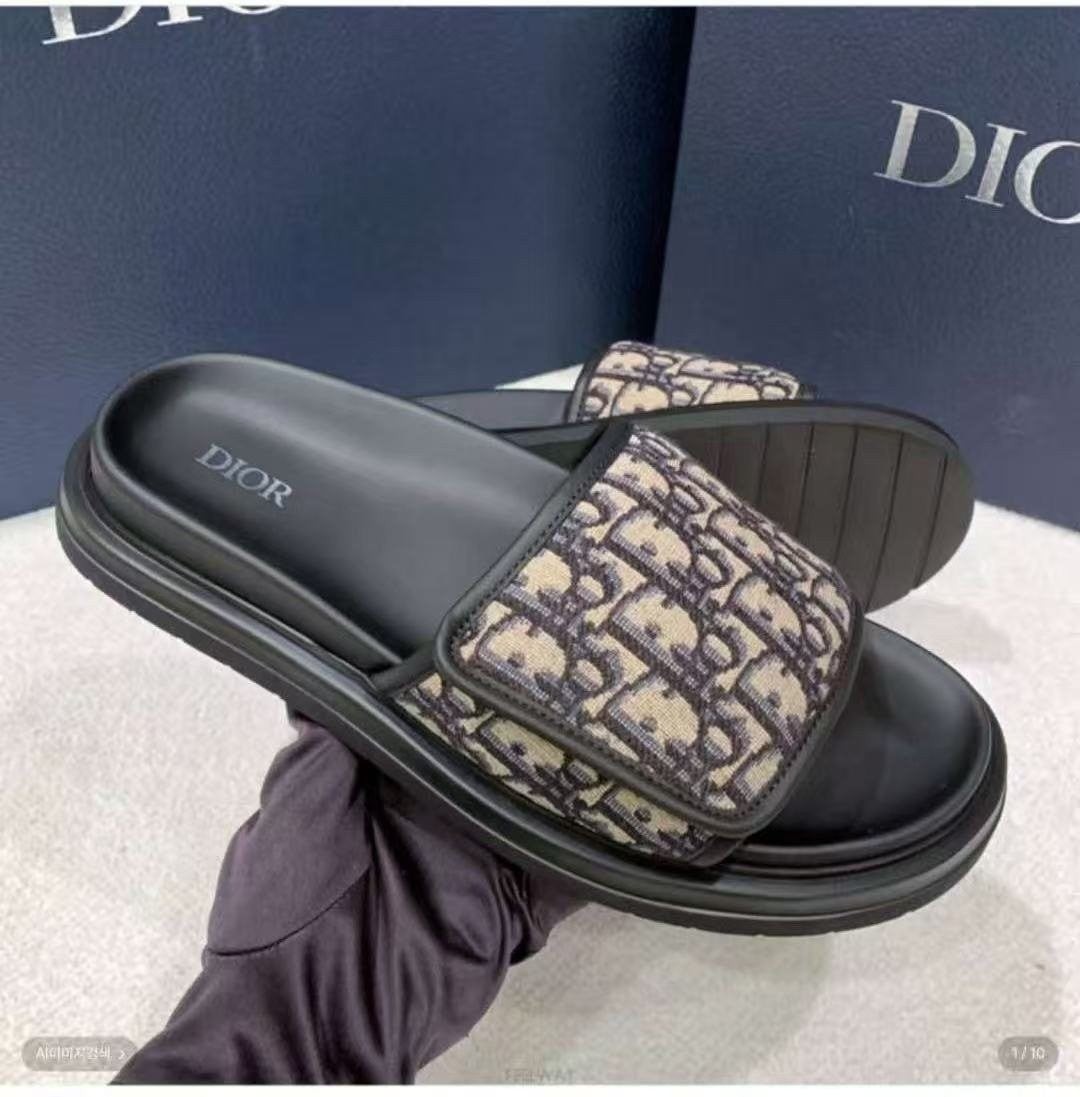 💕 디* 오블리크 자카드 아쿠아 샌들 슬리퍼