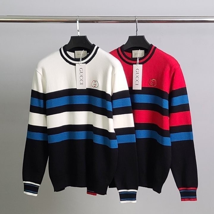 GC 자수로고 라인 캐시미어 니트