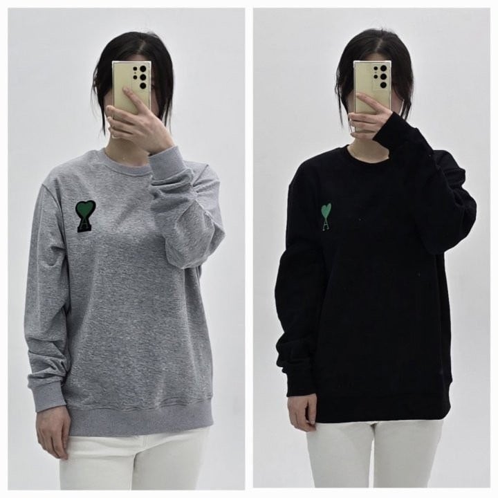 AM 그린하트 맨투맨 남녀공용