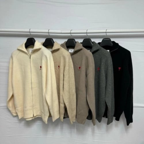 AM 스몰하트 풀집업 니트