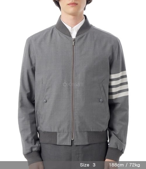 #톰브라운 4바 플레인 위빙 블루종 자켓