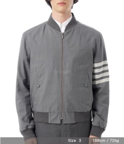 #톰브라운 4바 플레인 위빙 블루종 자켓