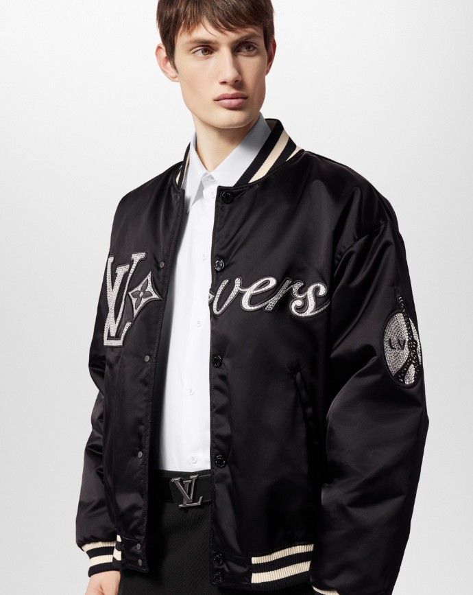 #루이비통 자수 나일론 베이스볼 블루종 자켓