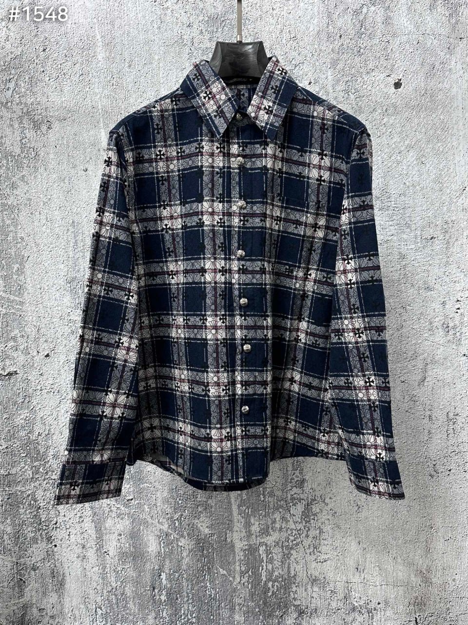 #크롬하츠 크로스 패턴 체크 셔츠