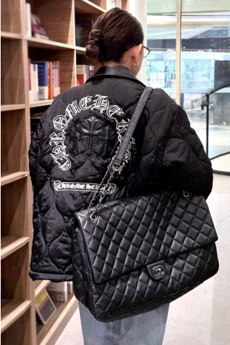 #크롬하츠 트리플 레더 크로스 퀼팅 누빔 자켓