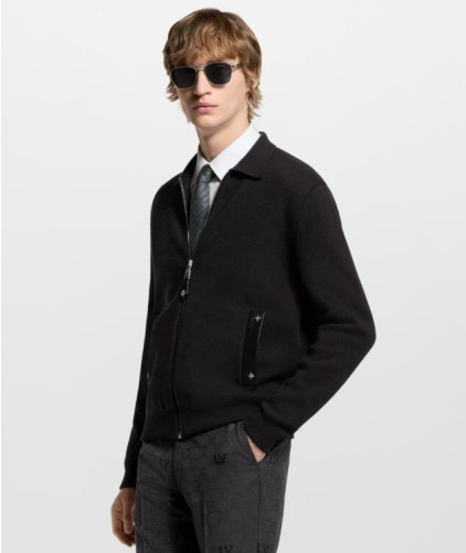 #루이비통 위드 레더 블루종 니트 블루종 자켓