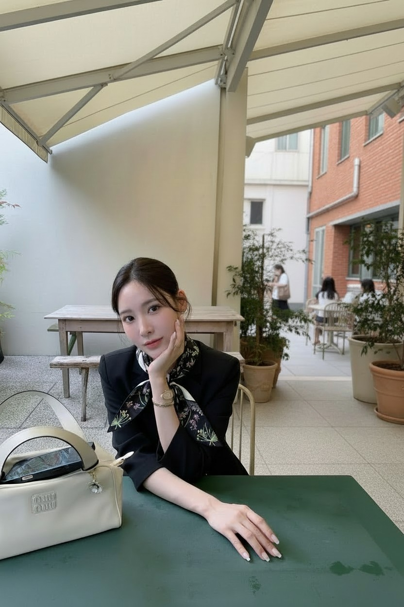 디V 플라워 스카프