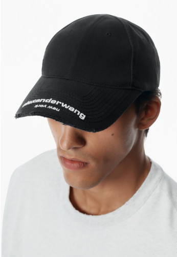 알VVVVV 빈티지 워싱 디스트레스드 로고 자수 볼캡