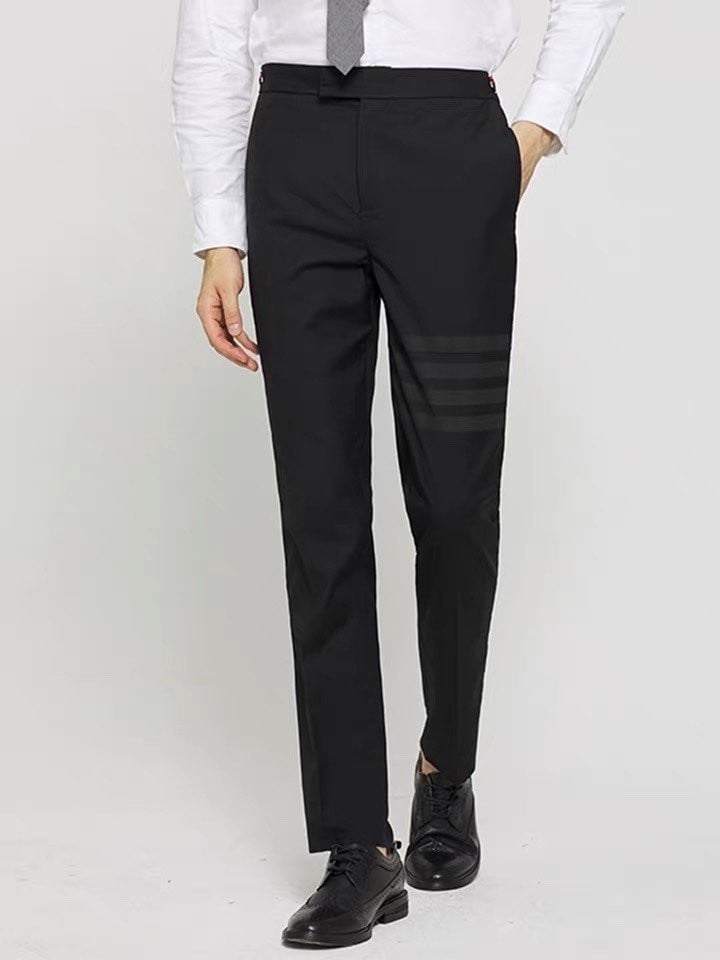 톰VVV 밴딩 4-bar 스트라이프 9부 슬랙스 팬츠