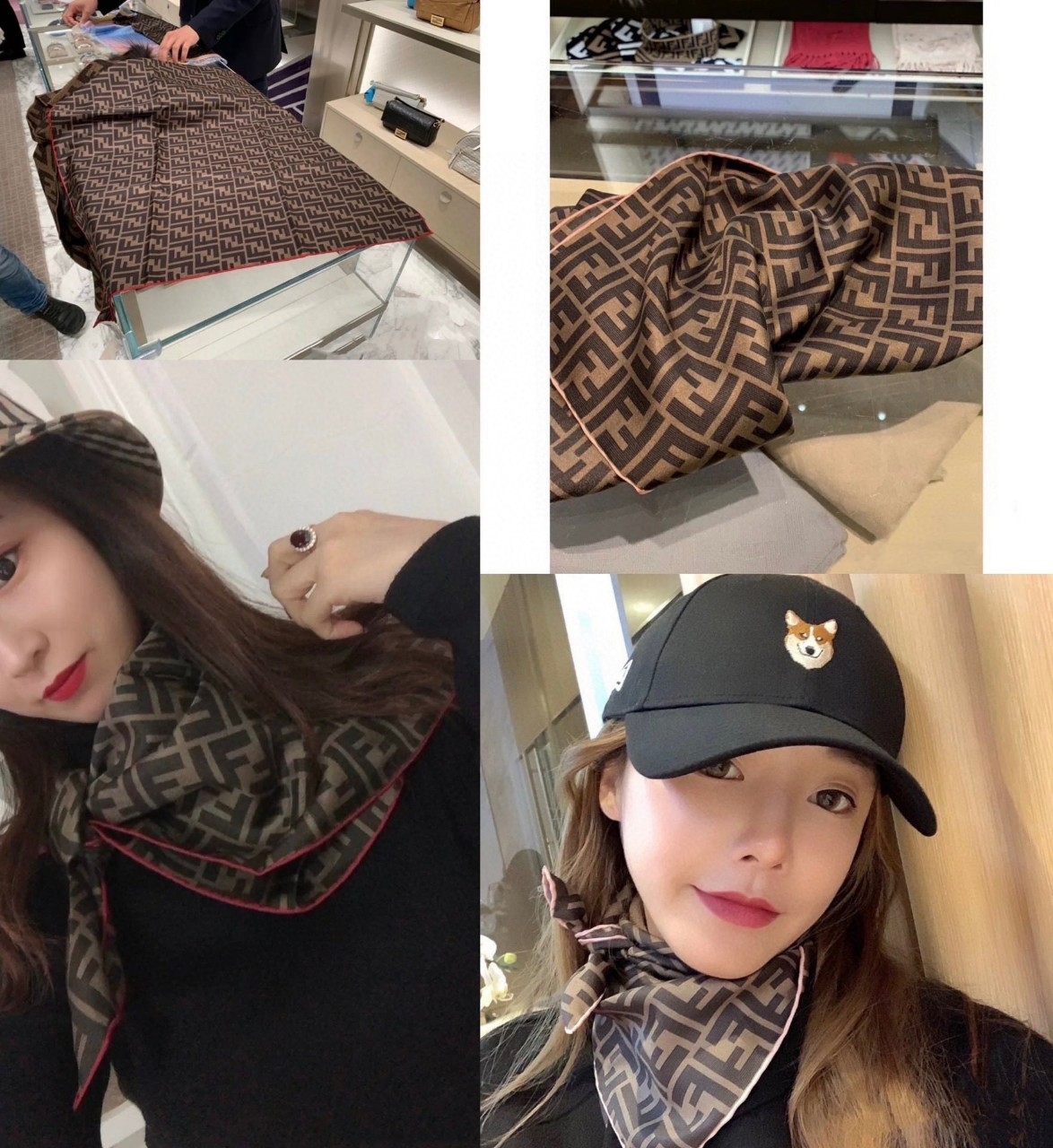 펜V 실크 바게트 FF 스카프