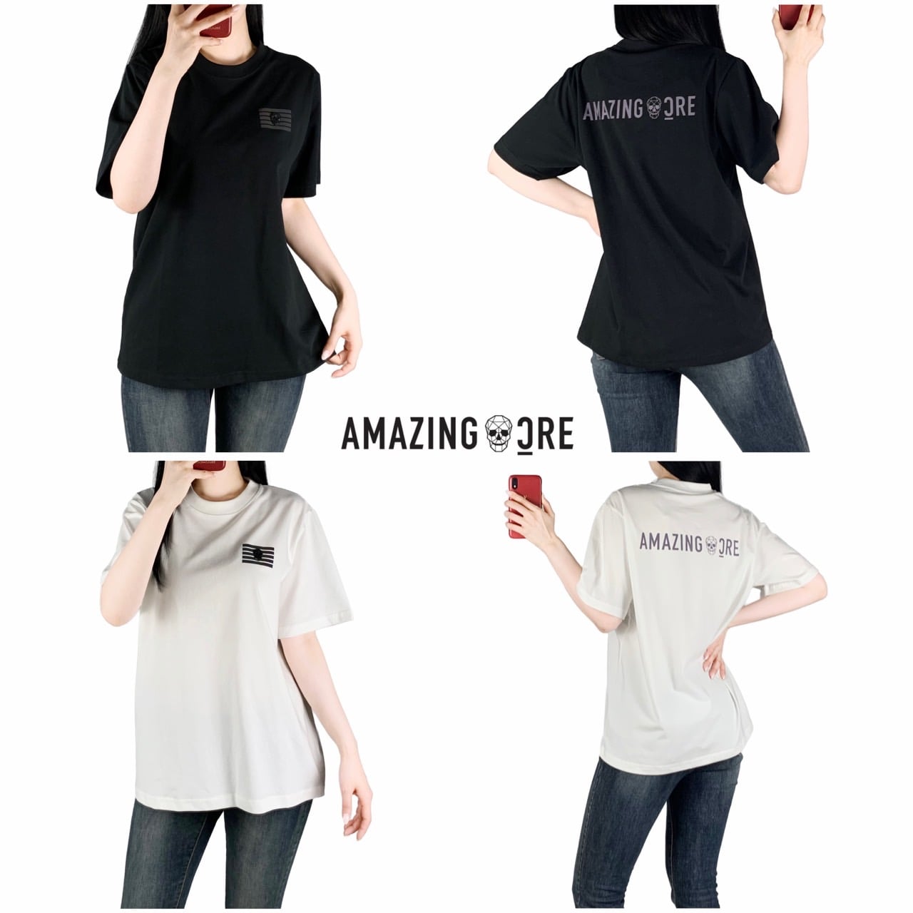 <AZ 레인보우로고 면 반팔>