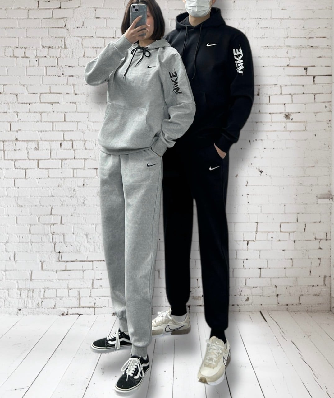 <나이키 페인팅 후드 조거 세트>