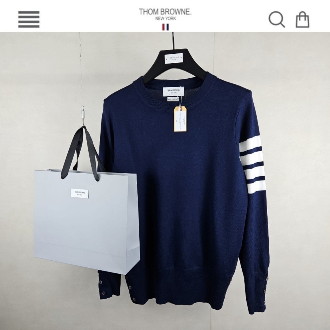 TB 캐시미어 사선 니트 신상  네이비