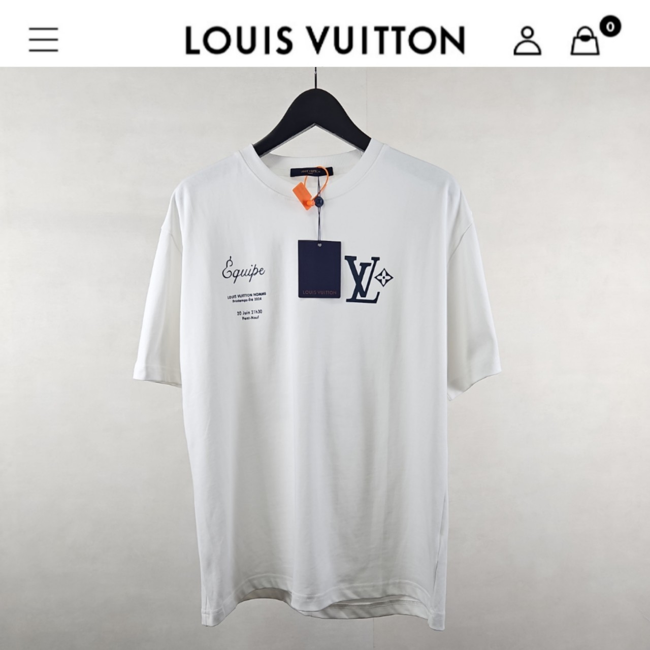 수입 LV pont- neuf 라운드 티셔츠 남여공용 화이트