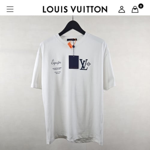 수입 LV pont- neuf 라운드 티셔츠 남여공용 화이트