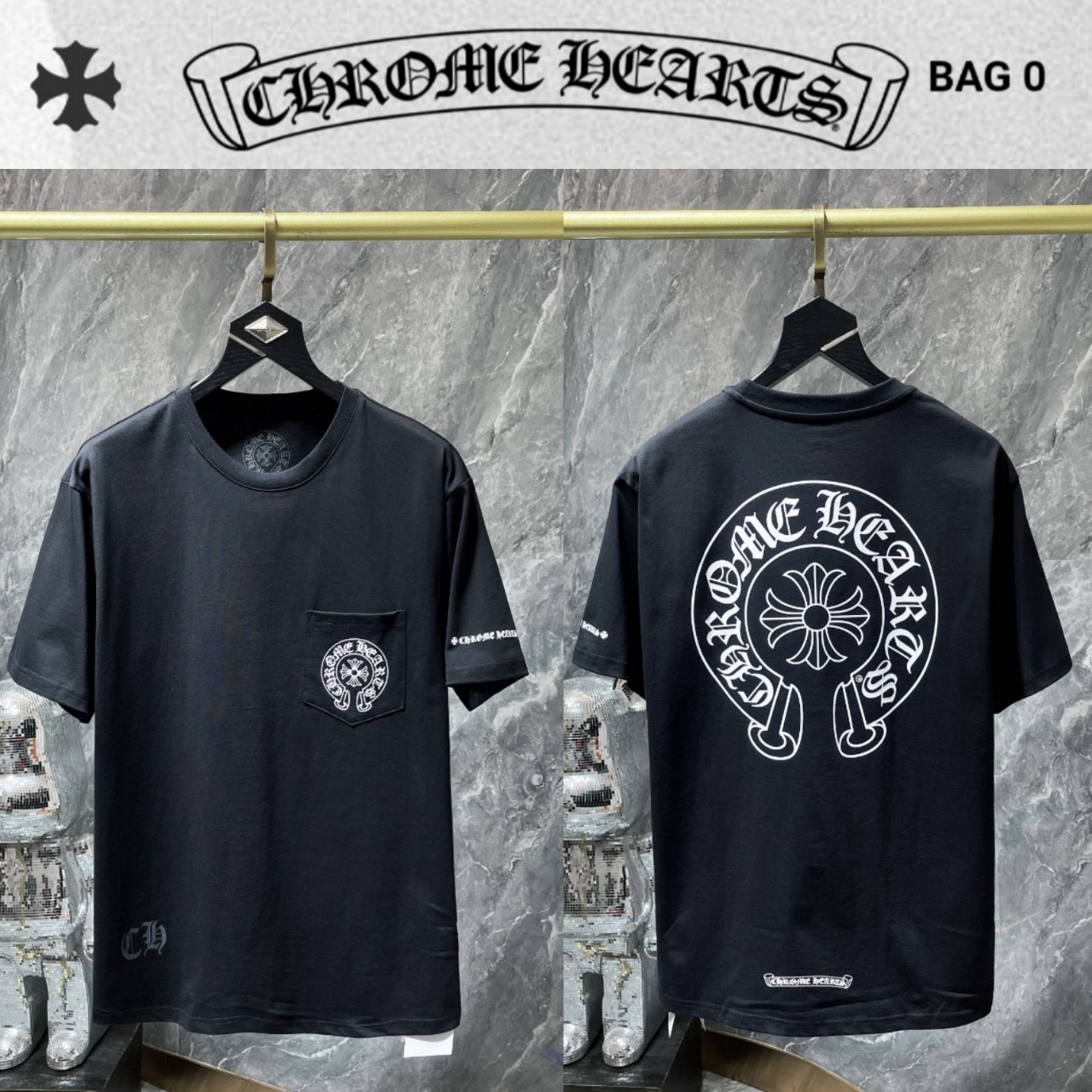 Chr*******  포켓 말발굽 로고 티셔츠