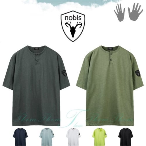 💕 노** 슬라브 오버핏 헨리넥 반팔