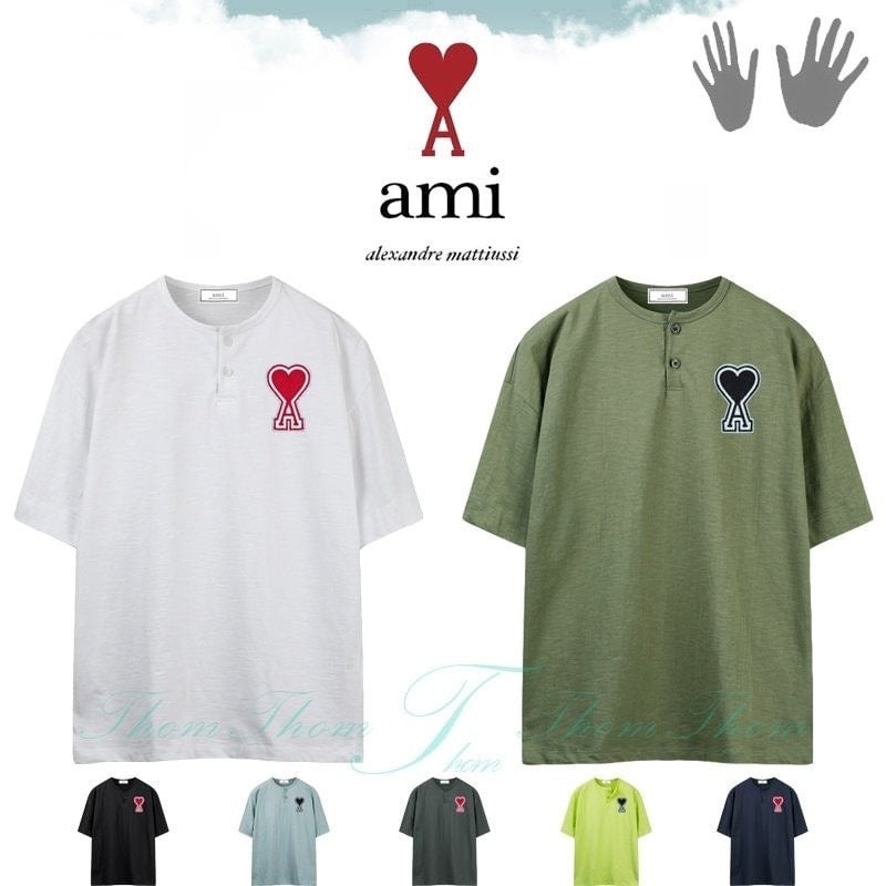 💕 아* 슬라브 오버핏 헨리넥 반팔