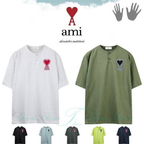 💕 아* 슬라브 오버핏 헨리넥 반팔