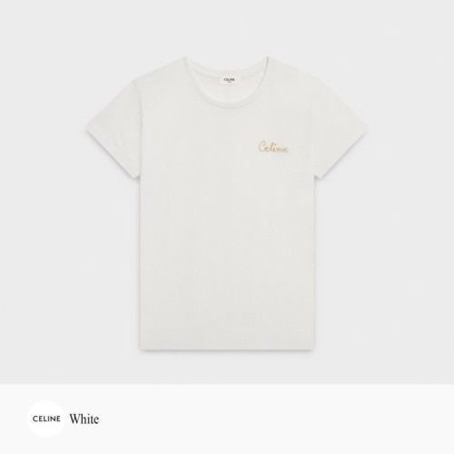 💕 셀** 체인 스티치 골드 루렉스 자수 티셔츠