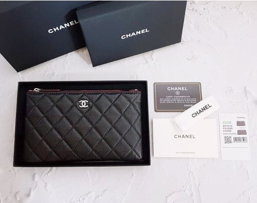 💕 샤* 고급 박스 캐비어 파우치 클러치 은장 스몰