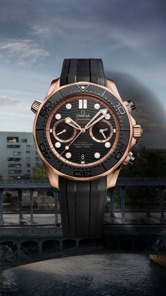 💕 오** 코액시얼 씨마스터 다이버300M 블랙다이얼 로즈골드