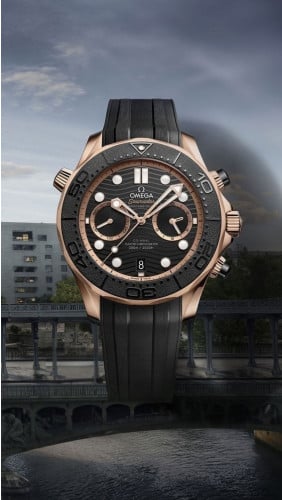 💕 오** 코액시얼 씨마스터 다이버300M 블랙다이얼 로즈골드