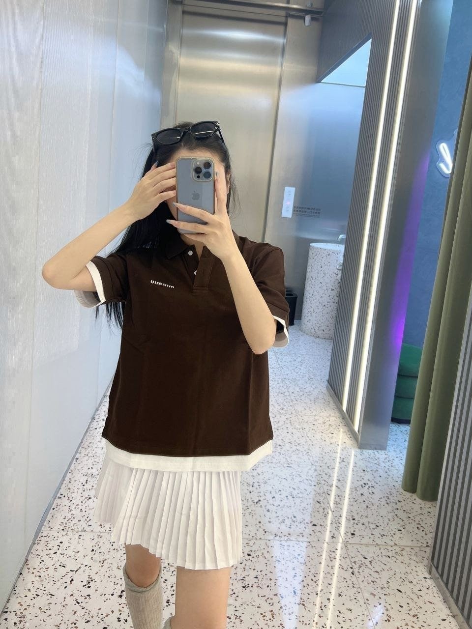 💕 미*** 25 자수로고 레이어드 폴로 반팔셔츠 - 수입