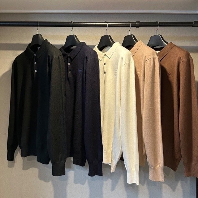 💕 아* 까마이외 자수 카라 긴팔니트