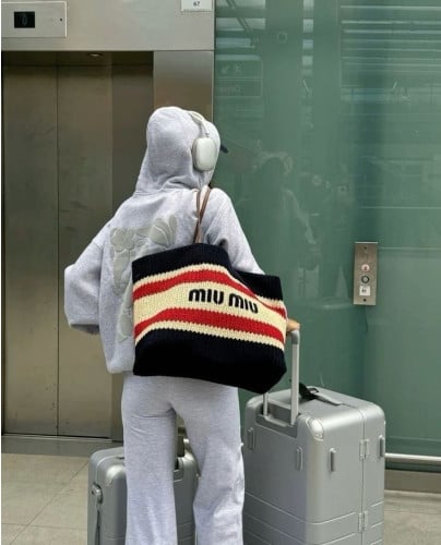 💕 미*** 라피아 코튼 스트라이프 토트