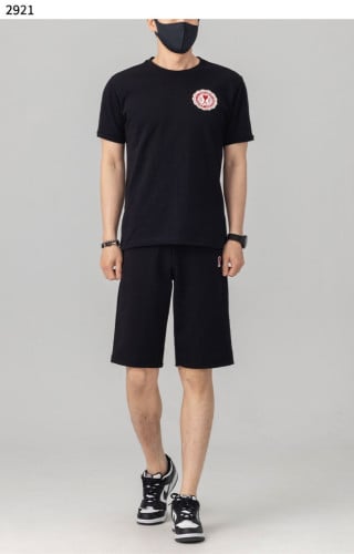 #아미 [AMI] 써클 로고 엠브로이드 반팔 5부 트레이닝 셋 신상입고💢 #세트 #2921