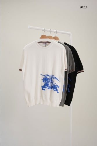 🔆 [BURBERRY] 버버리 EKD 자가드로고 니트 반팔 🔆