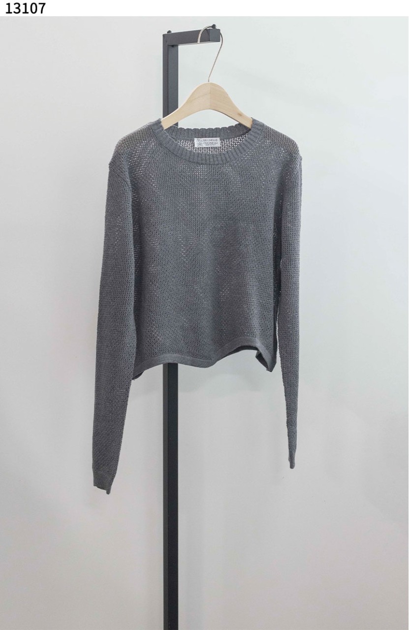 #브루넬로쿠치넬리 [Brunello Cucinelli] 여성 그레이 크롭 니트 신상입고💢 #상의 #니트 #13107