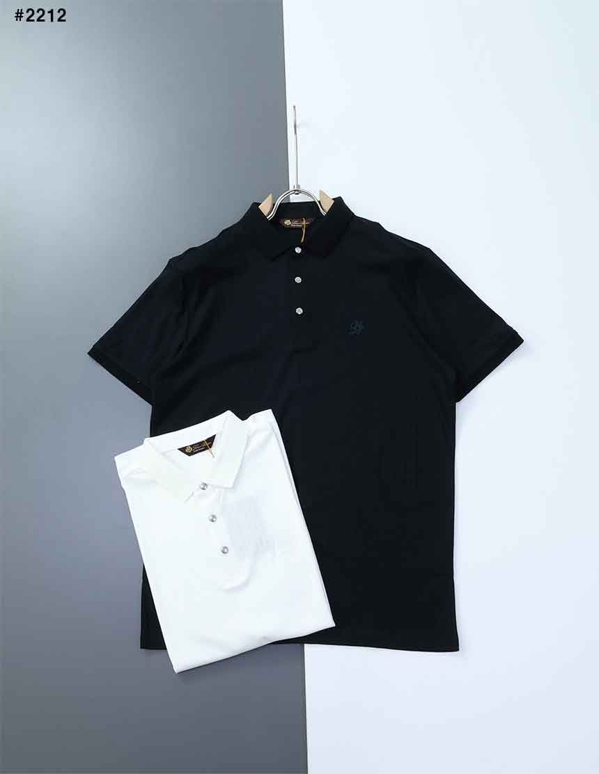 🍀 [Loro Piana] 로로피아나 베이직 로고 카라 반팔 티셔츠 🍀