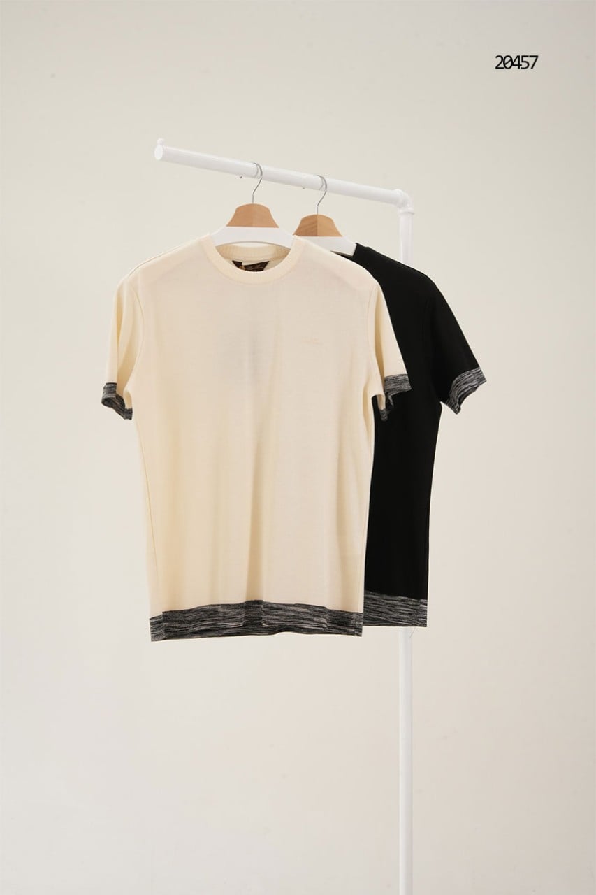 🔆 [LORO PIANA] 로로피아나 클래식 배색 반팔 티셔츠 🔆