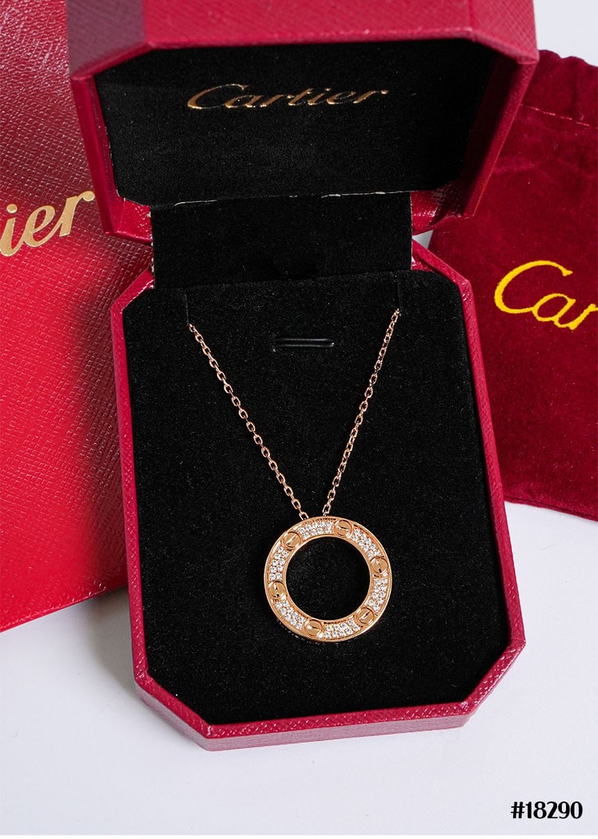 🔆 [CARTIER] 까르띠에 LOVE 펜던트 네크리스 파베 세팅 🔆
