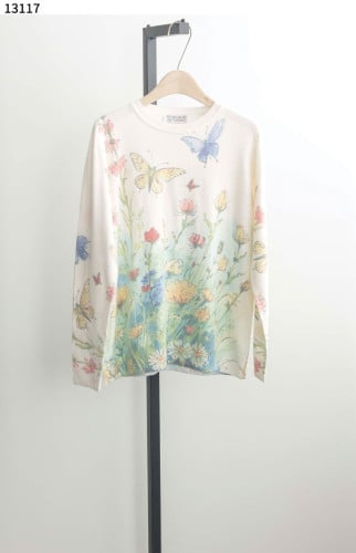 #브루넬로쿠치넬리 [Brunello Cucinelli] 여성 플라워 프린팅 라운드 니트 신상입고💢 #상의 #니트 #13117