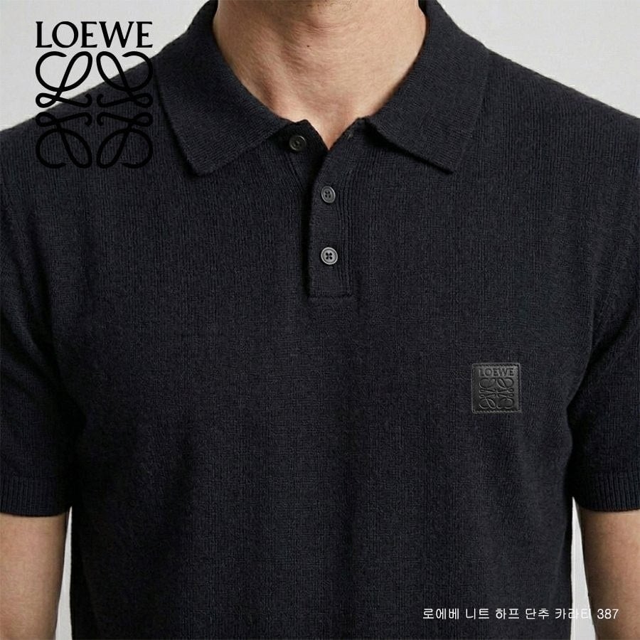 💕 로** 니트 하프 단추 카라티 387