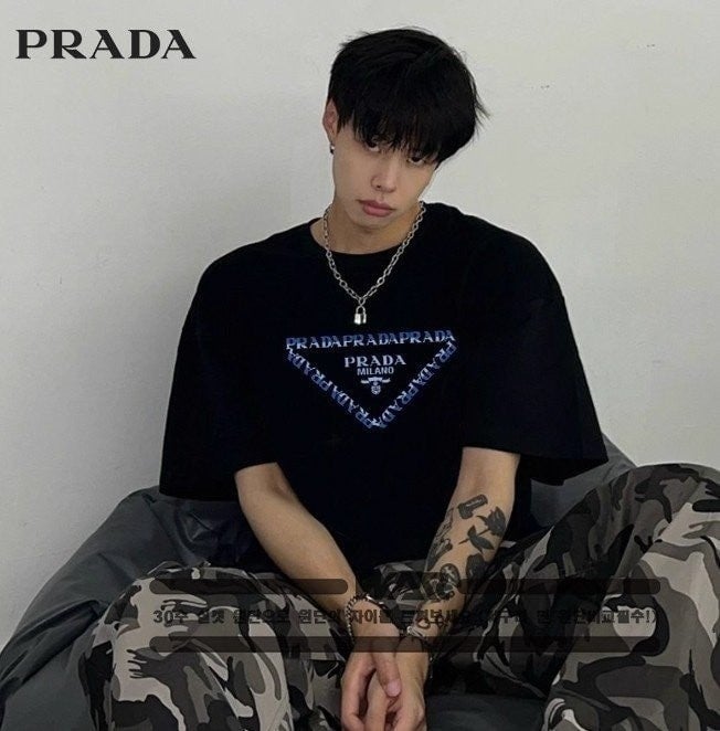 💕 프** 레터링 삼각 디자인 반팔 티셔츠