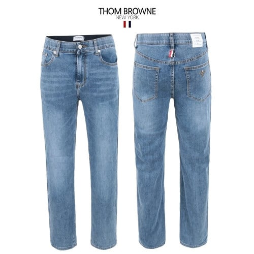 💕 톰* 블루 쿨터치데님 세미와이드 히든밴드 팬츠