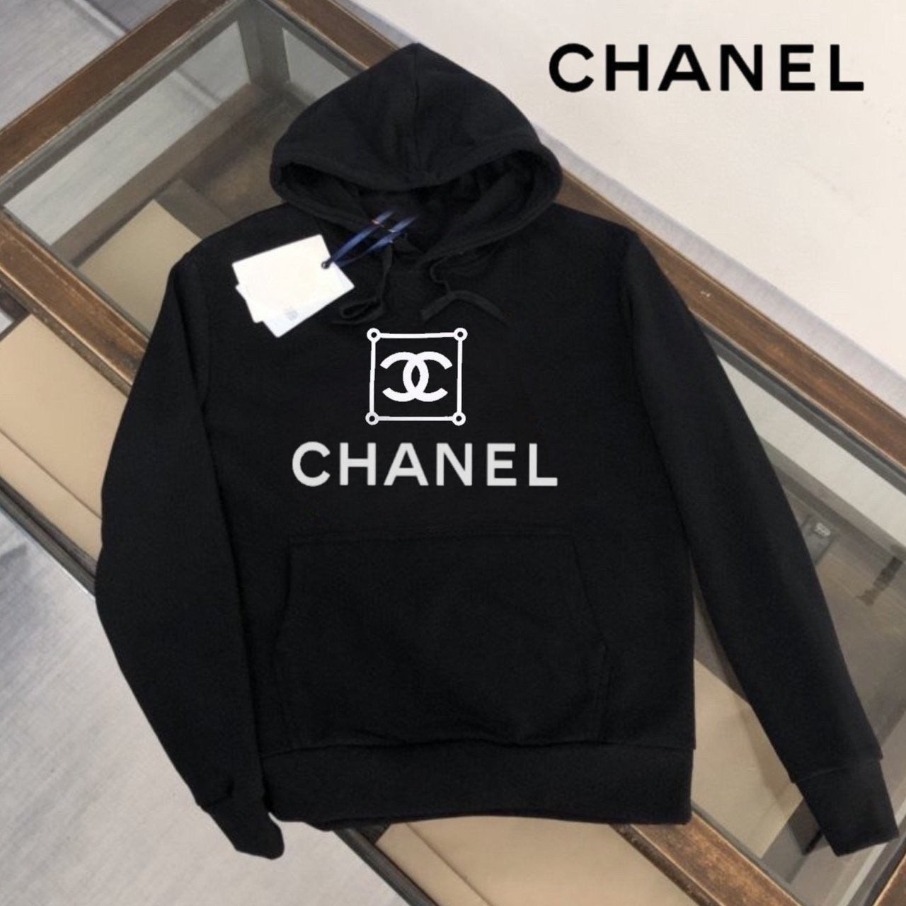 💕 샤* 스퀘어 빅로고 후드티