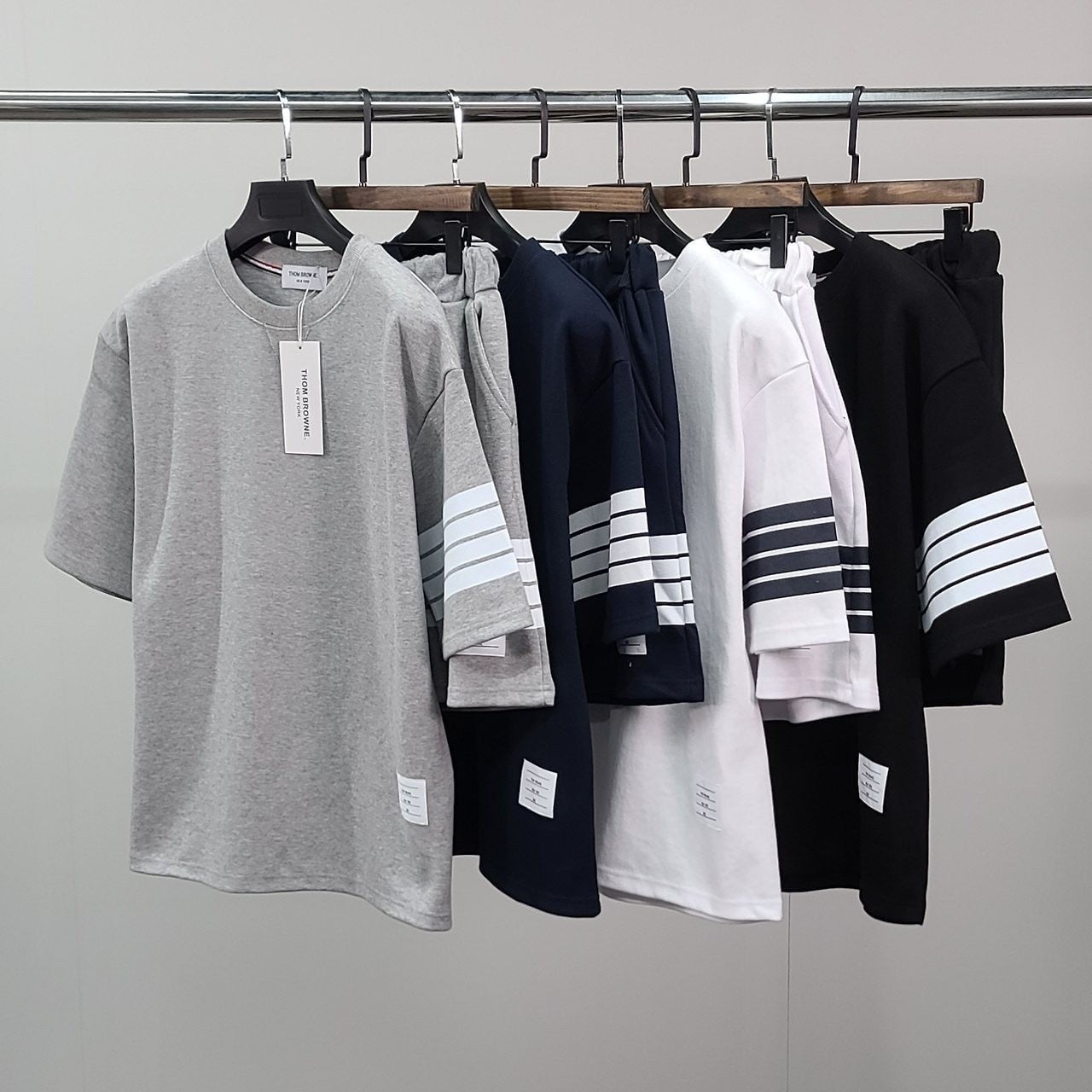 💕 톰* 사선완장 트레이닝 반팔 세트